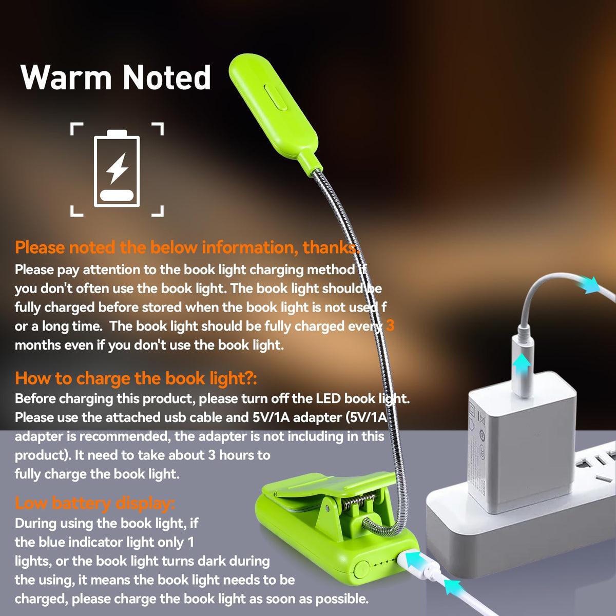 VAVOFO Rechargeable Reading Light, Clip on Book Light for Reading in Bed