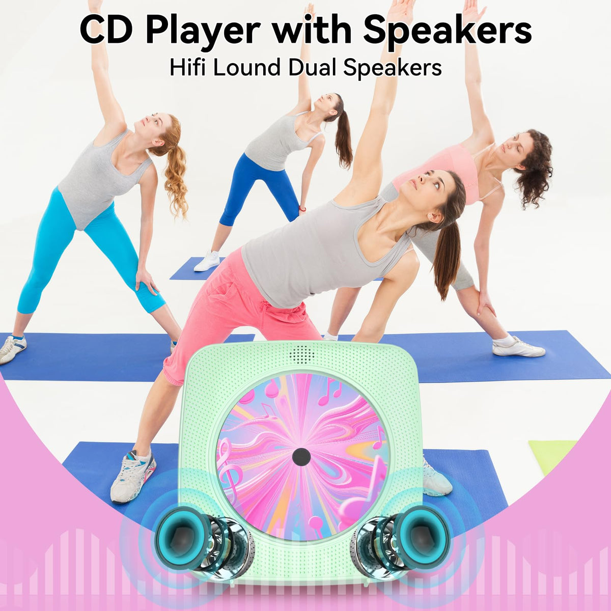 CD Player Portable: Kegaudio CD Players for Home with Speakers Bluetooth