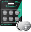 Enegitech CR2032 Batteries, 2032 Lithium 3V Coin Battery, 6 Pack