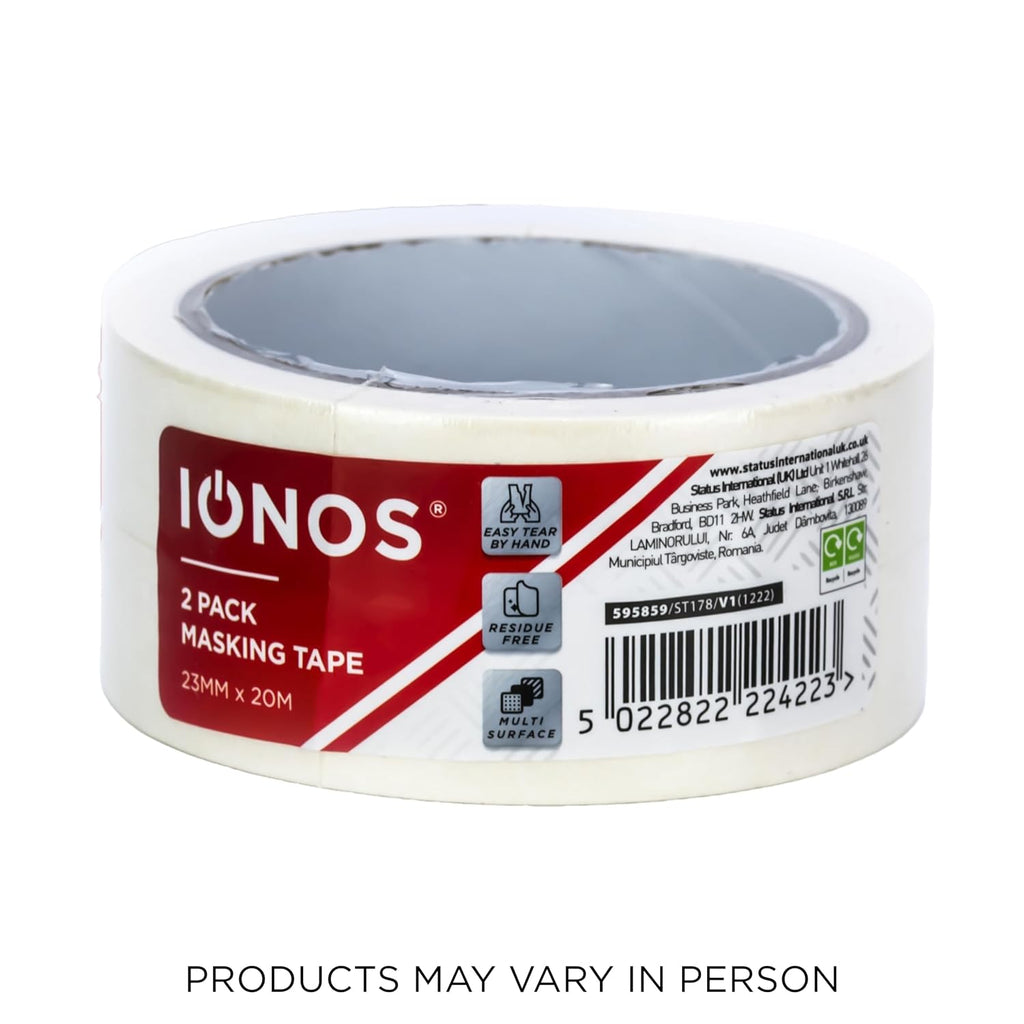 Status IONOS Masking Tape, Multi Surface, Pack of 2, 23mm x 20m