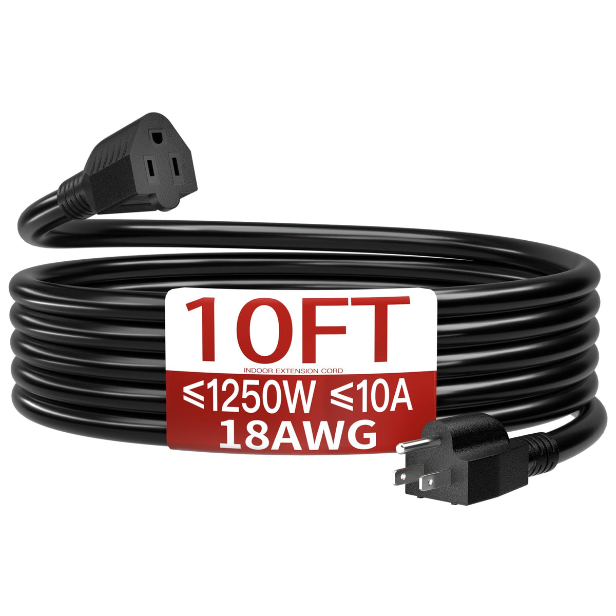 Skrizcable 16/3 15 FT Outdoor Extension Cord Waterproof, Black Power Cord
