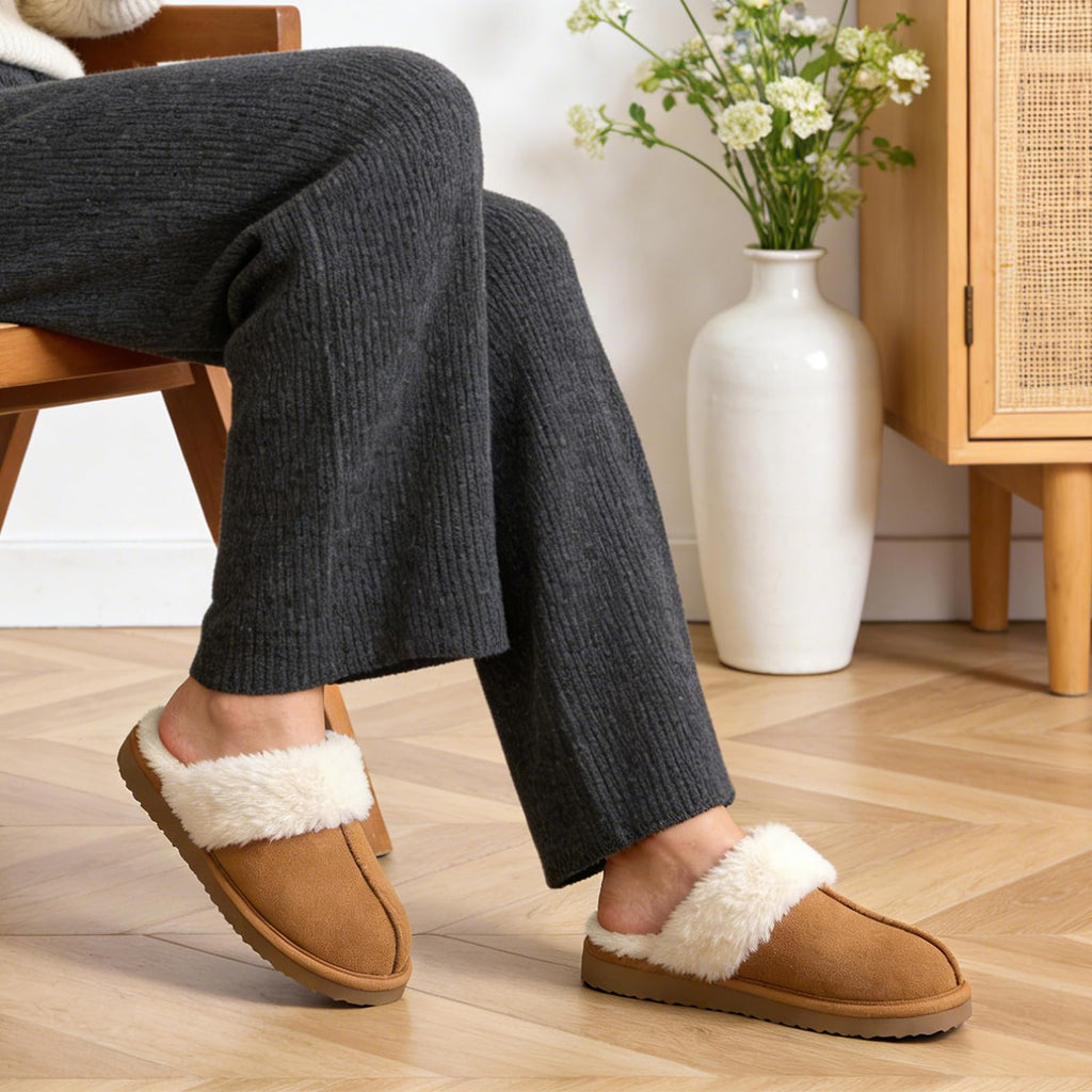 Litfun Women's Fluffy Memory Foam Slippers House Shoes Indoor
