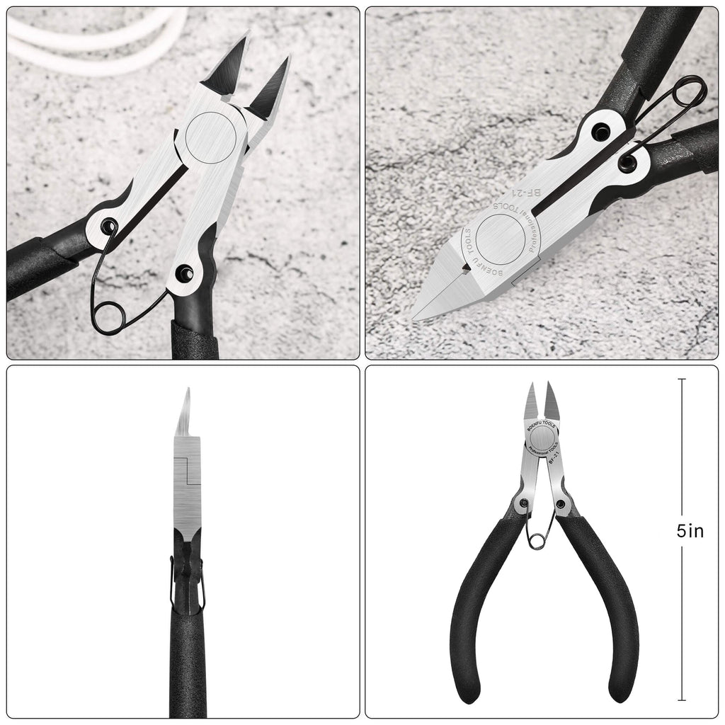 BOENFU Wire Cutters Heavy Duty Snips Flush Cut Side Cutters Pliers