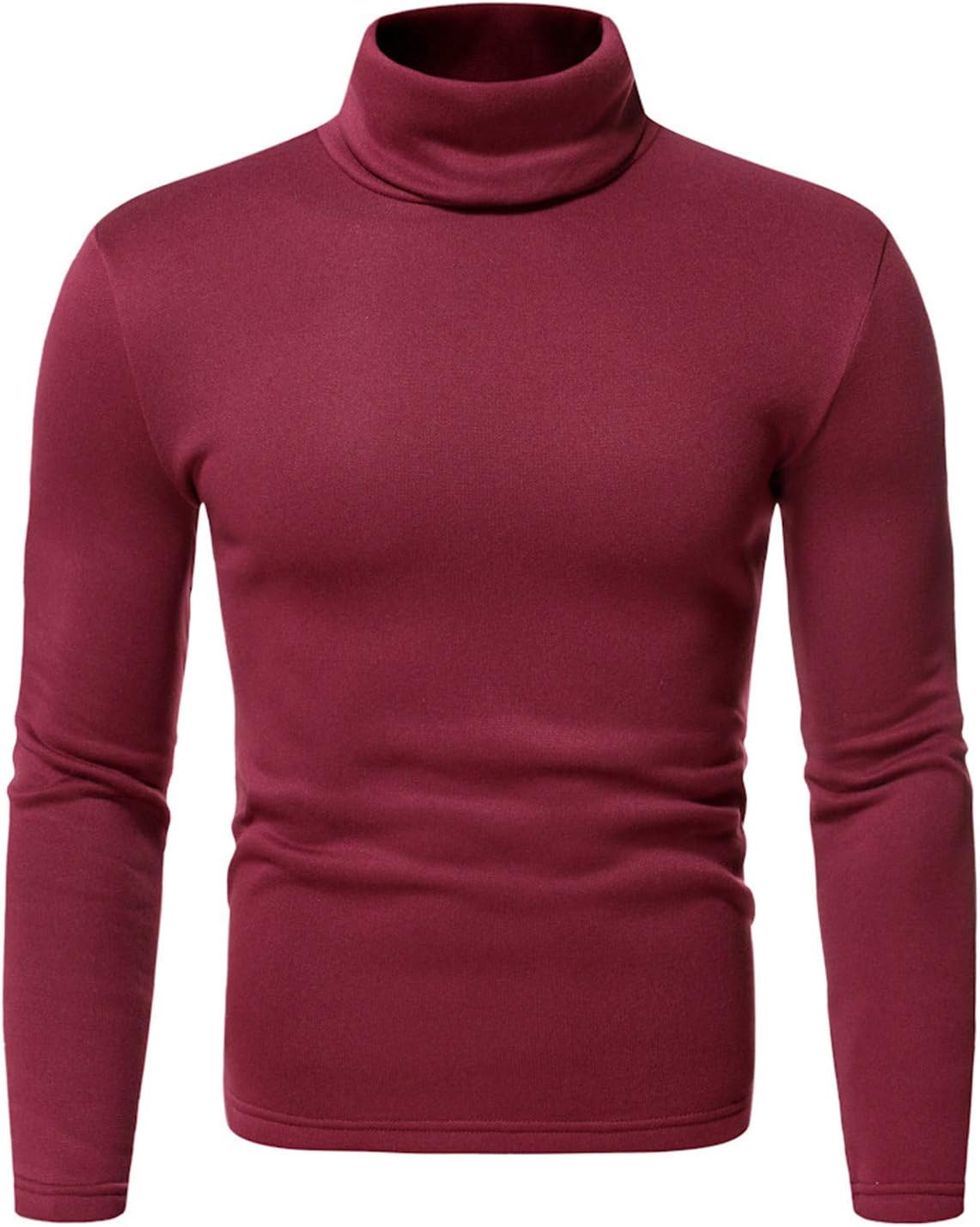 Men's Thermal Turtle Neck Top Long Sleeve Turtleneck Shirts Basic Undershirt Baselayer Pullover for Winter