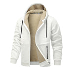 Teddy Fleece Men Hoodie Fleecing Lined Fuzzy Jacket with Pockets Full Zip Hooded Adjustable Sweatshirts Warm Parka Jackets Sherpa Ski Jackets Thermal Cardigan Jumper Coats Winter Outerwear Clothing