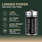 Warriors 2X 9V Alkaline Batteries, 6LR61, Long Lasting Power