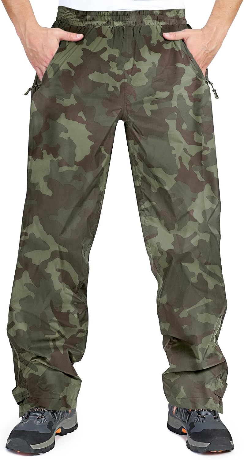 33,000ft Men's Waterproof Trousers Lightweight Breathable Rain Overtrousers