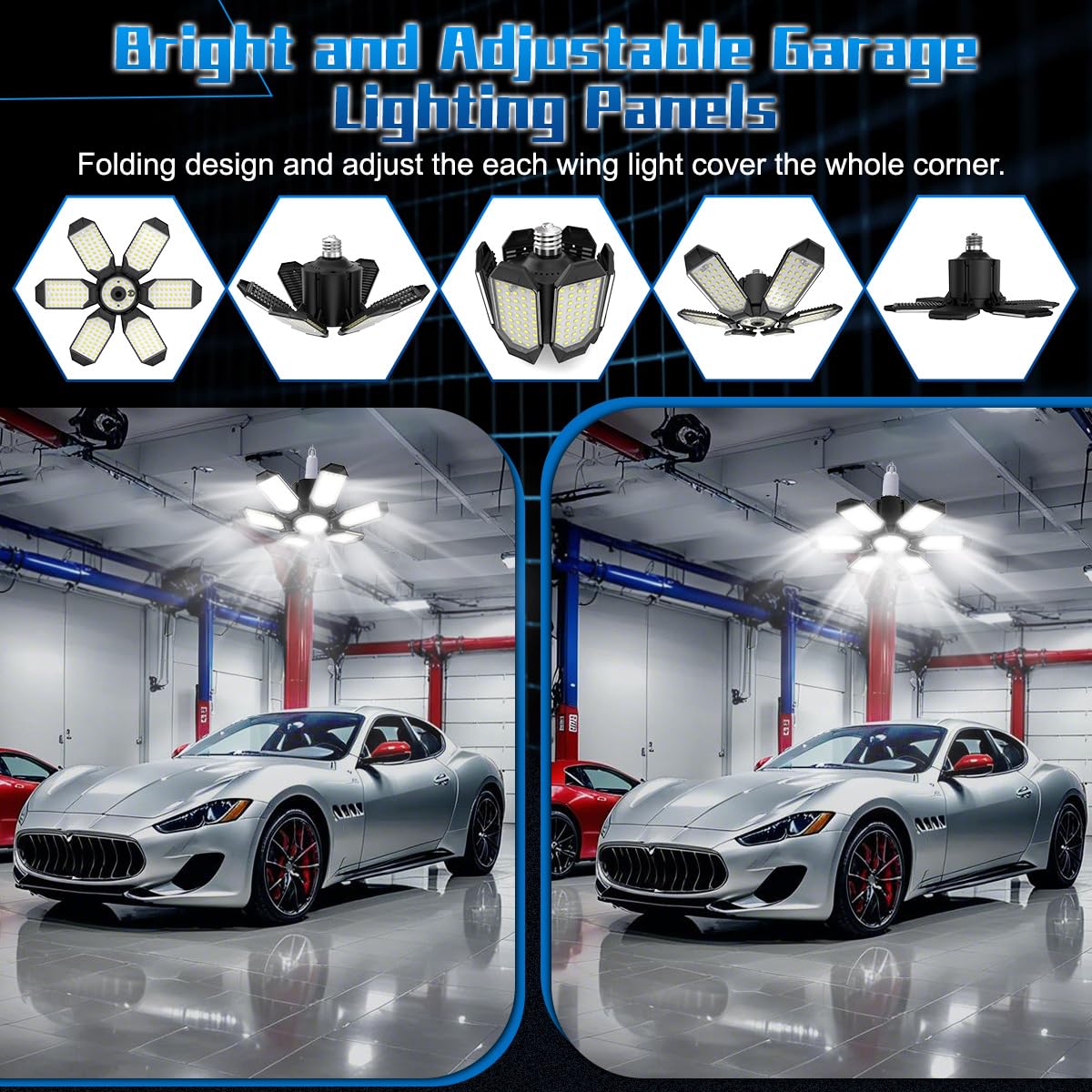 Plug in Garage Lights - 20000LM Ultra Bright Shop Light 6500K Bay Lighting
