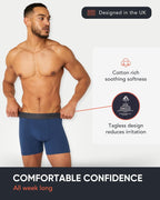 FM London 7-Pack Mens Boxers, Cotton Rich, Soft & Stretchy Mens Underwear