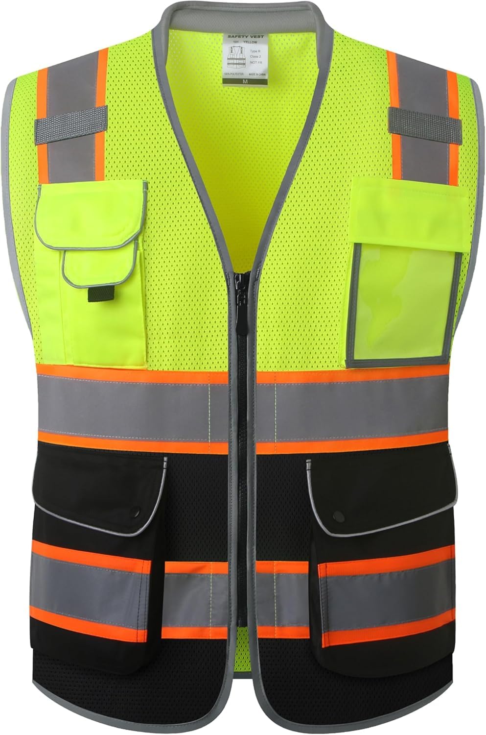 JKSafety Safety Vest for Men Women Reflective Hi Vis JK150 Green 3XL