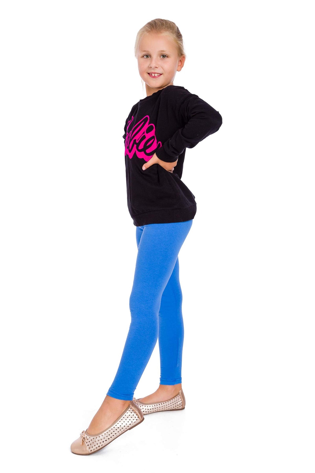 FUTURO FASHION Girls Children Full Length Plain Cotton Leggings Cycling Casual Wear Infant Trousers Leggings Solid Tights Pants for Kids
