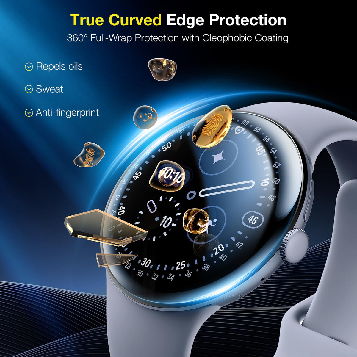 LK 6 Pack Screen Protector for Apple Watch Series 9 8 7 41mm/Series SE 6 5 4 40mm, Screen Protector Compatible for Apple Watch 40/41mm, High Definition, Bubble Free, Clear Flexible TPU Film