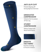 CAMBIVO Compression Socks for Women & Men 2 Pairs, Travel Flight Socks