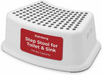 Rainberg Step Stool for Kids, Sturdy Double Step Stool for Toddlers, Anti-Slip Stool, Toddler's Stool for Potty Training and Use in the Kitchen and Bathroom Easy to Clean and Portable (Grey, 1)