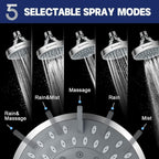High Pressure Shower Head, HOPOPRO 5-Mode Fixed Showerhead, NBC Recommended