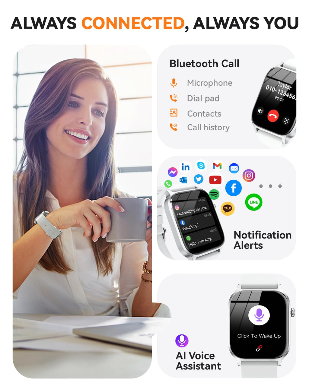Smart Watch for Men Women- Answer/Make Call, 2026 IP68 Waterproof Fitness Tracker Watch with Sleep Step Counter Activity Smartwatch for Samsung Android iPhone iOS (Deep Burgundy, 1.83)