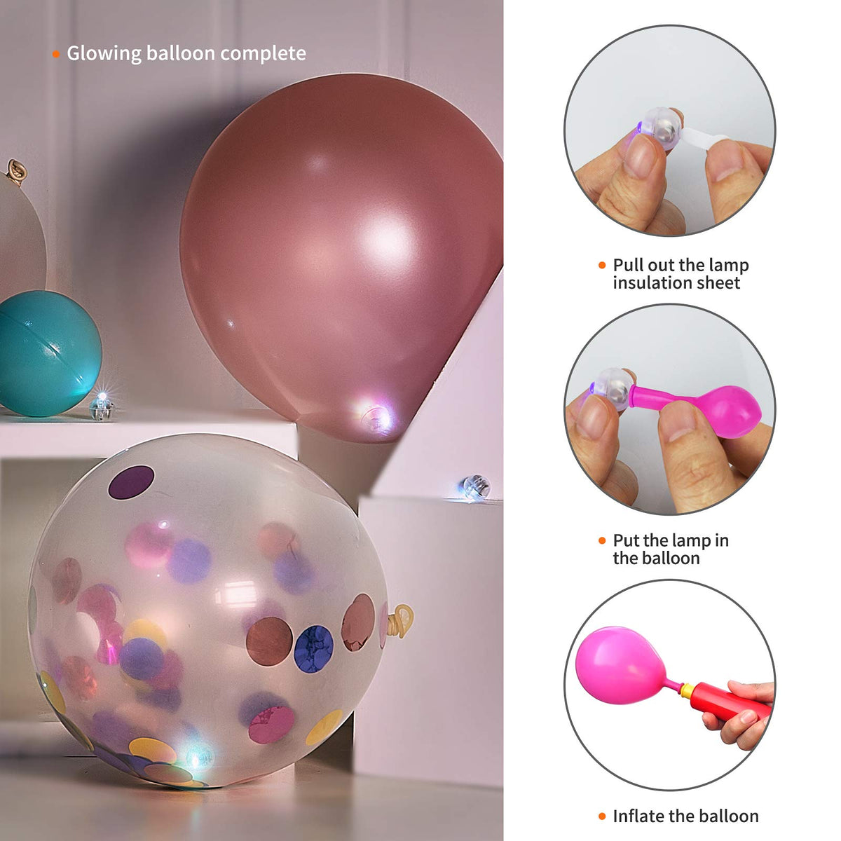 Aogist 200pcs 10-Colors Mini Lights with Hook,Long Standby Time Waterproof LED Balloon Light,Battery Powered,Ball Lamp for Balloon Paper Lantern Birthday Party Christmas Halloween