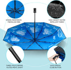 TechRise Umbrella, Compact Strong Windproof Automatic Umbrellas, Folding Lightweight, Portable Travel Golf Umbrella for Rain