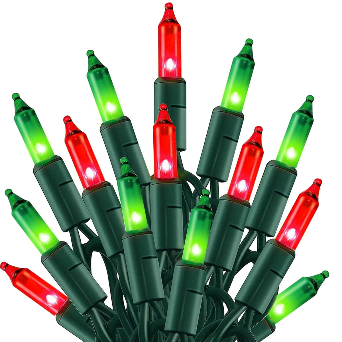 TW SHINE Warm White Christmas Lights Outdoor, 20FT 100 Count Incandescent Christmas Light Indoor, Waterproof Christmas Tree String Lights for Xmas Decorations