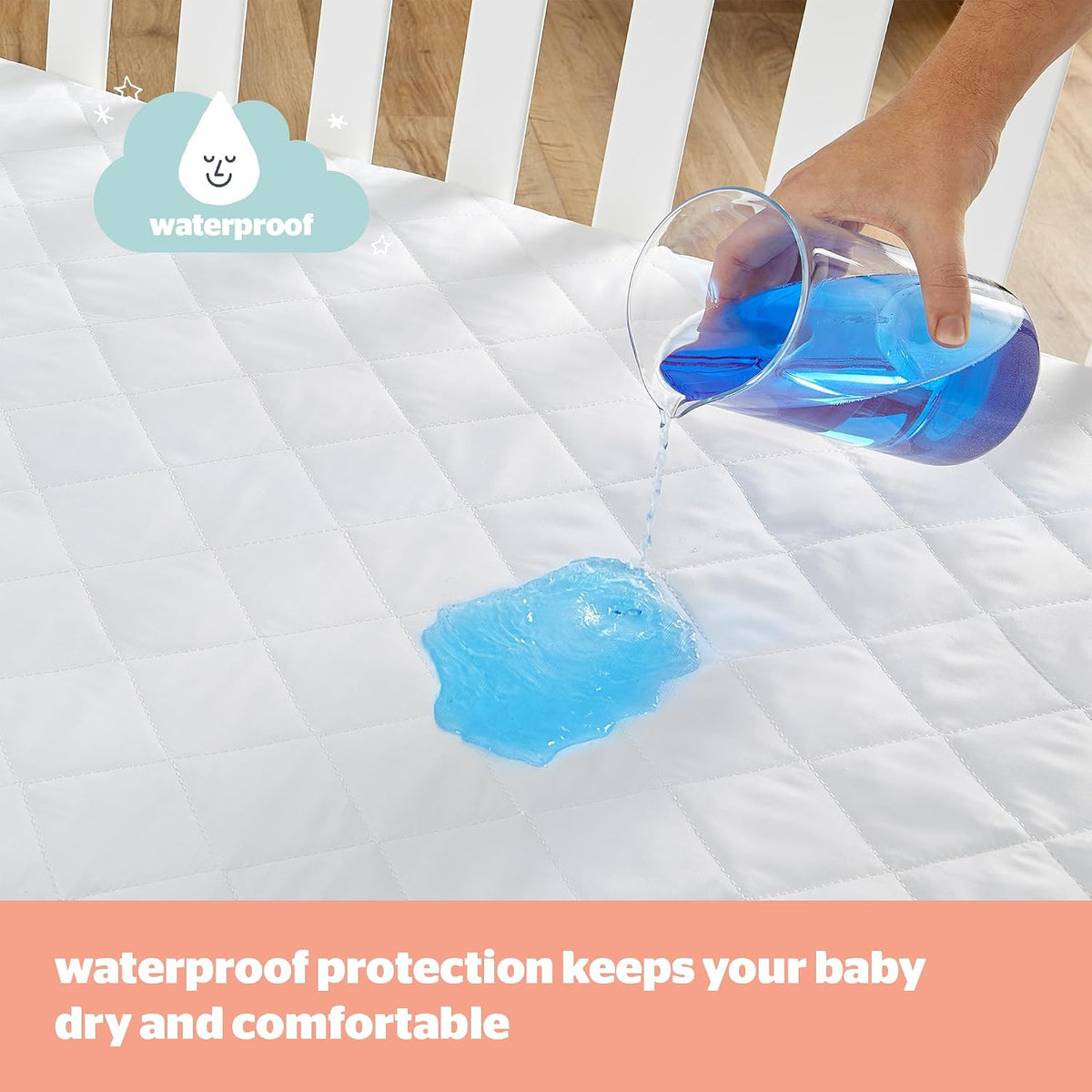 Silentnight Safe Nights Cot Bed Waterproof Mattress Protector 140 x 70 cm - Quilted Toddler Bed Protector Pad Anti-Allergy Soft Touch Breathable Comfortable - Machine Washable - 140 x 70cm