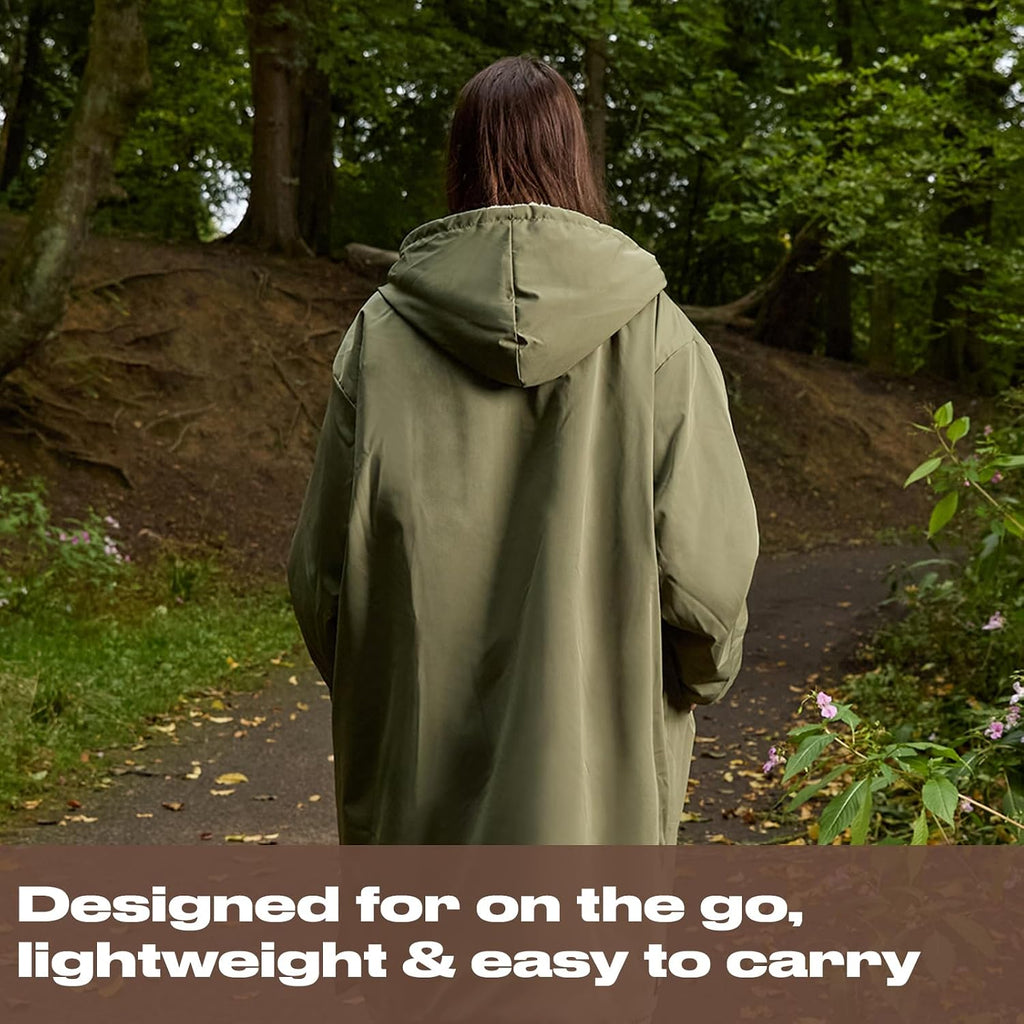 OHS Adults Drying Robe, Gifts for Women Outdoor Water-Resistant Changing Robe Womens Jacket Comfy Sherpa Privacy Robes for Women Men, Stay Dry Swimming Camping Drying Robes - S/M, L/XL
