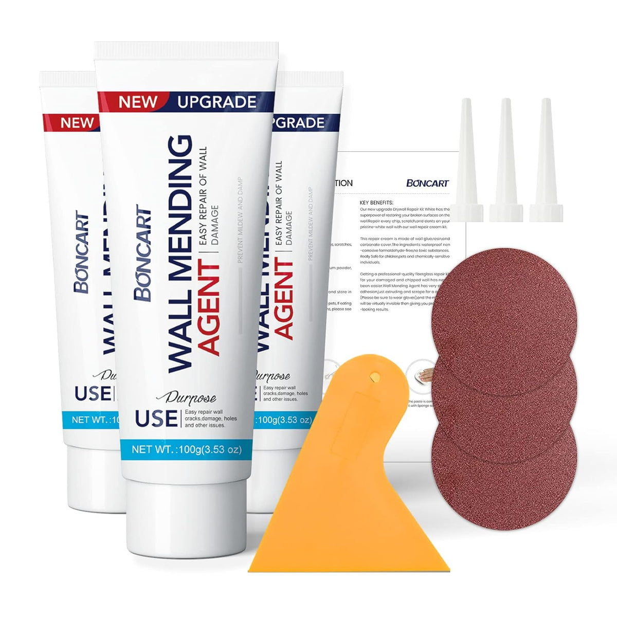 Drywall Repair Kit, 2-Pack Wall Mending Agent, Wall Spackle with Tools