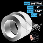 Art3d Double-Sided Tape Heavy Duty (10FT) Mounting Tape, Multipurpose Removable Adhesive Foam Tape, Reusable Transparent Tape for Paste Items, Household