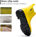 DRECAGE Wellies Boots Women Waterproof Short Chelsea Fashion Ladies Comfortable Rain Boots Outdoors Garden Walking