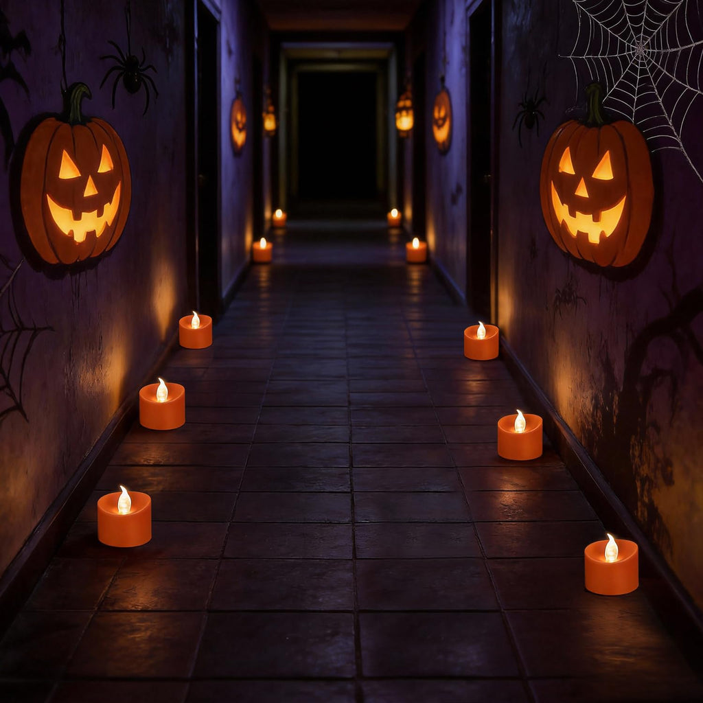 100 Pack Flickering LED Tea Lights, Last 100H+, Warm White Light