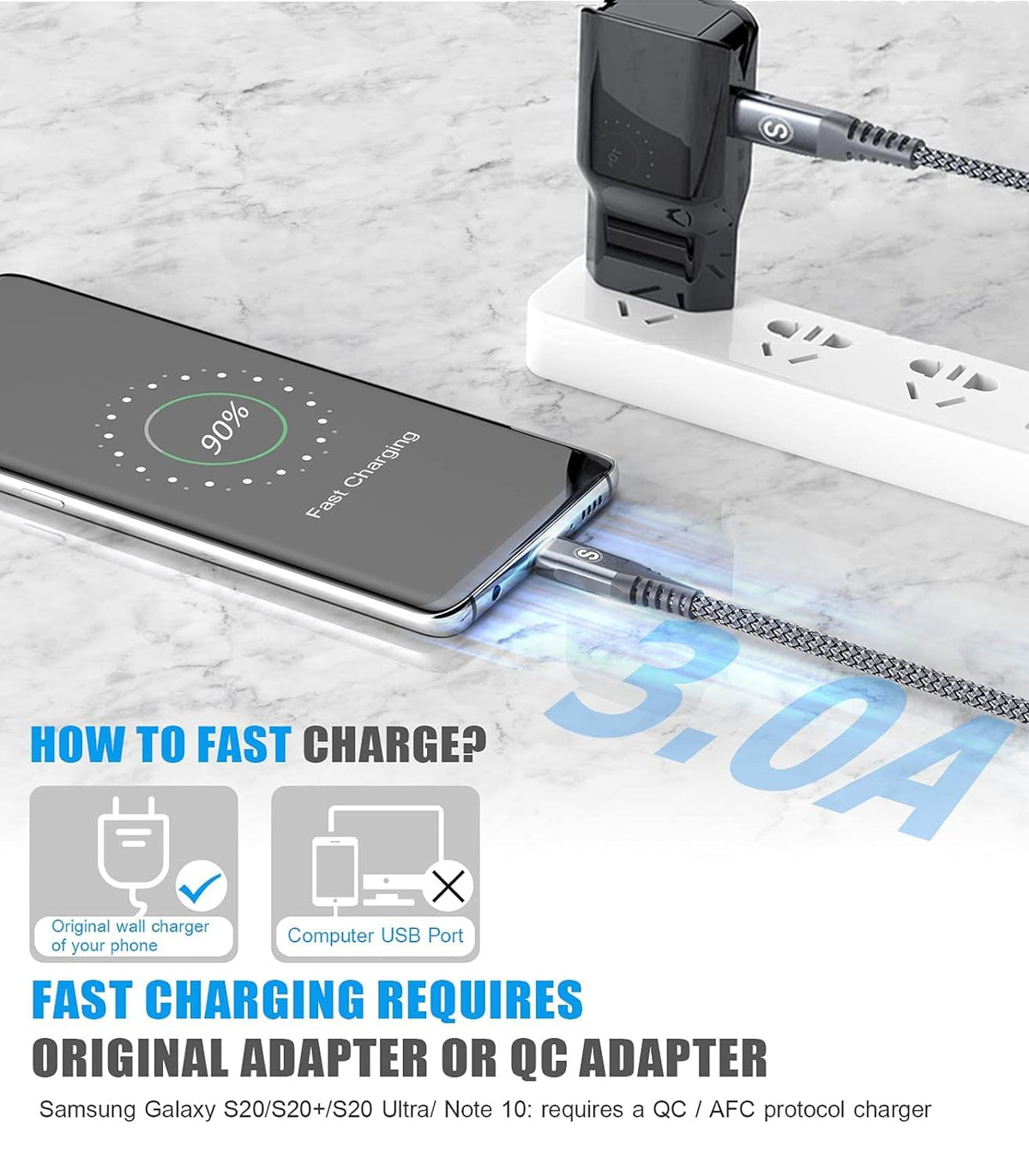 2-Pack 2m 60W USB C to USB C Charger Cable, PD Type C Super Fast Charging for iPhone 17 air 16 15 MacBook iPad Pro, Samsung Flip Fold 7 6 5 S26 S25 S24 S23 Ultra, Steam Deck, Nintendo Switch etc