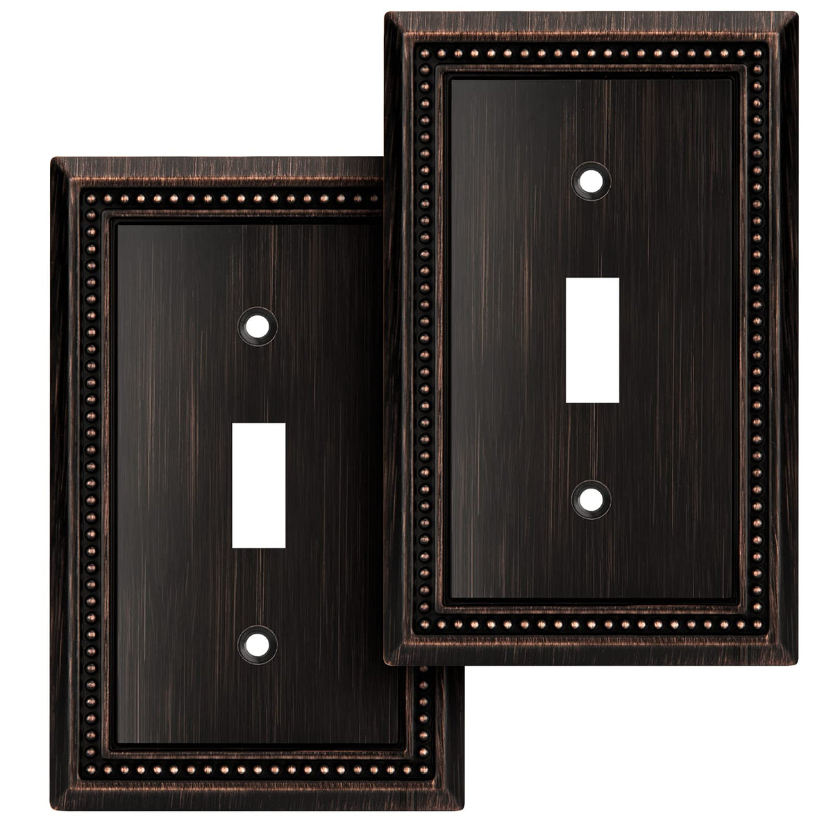 Sunken Pearls Heavy-Duty 4 Toggle Light Switch Plate, Antique Brass, 1 Pack