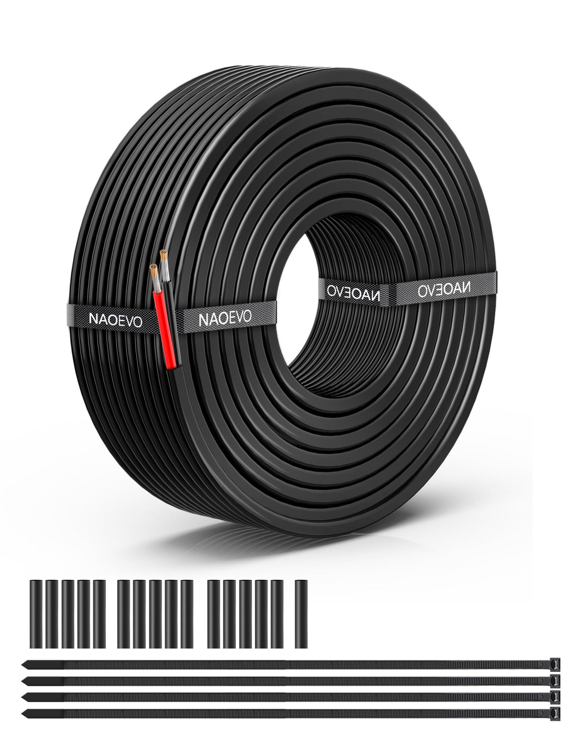NAOEVO 14 Gauge Wire 3 Conductor, 14 Gauge Automotive Wire 12V Cable, 50FT