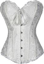 LSFYSZD Women's Lace Up Boned Overbust Corset Bustier Lingerie Bodyshaper Top Plus Size
