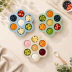 PandaEar 3 Pack Silicone Baby Food Freezer Tray with Lids, Ice Cube Trays for Freezer, Weaning Freezer Tray for Baby Food, Silicone Ice Trays Baby Food Storage Container Tray (Pink/Green/Linen)