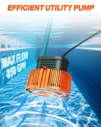 AgiiMan 850GPH Pool Cover Pump, Submersible Sump Pump above Ground