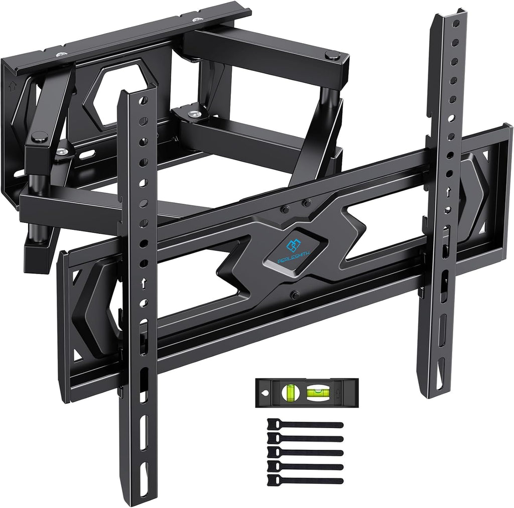 PERLESMITH TV Wall Bracket, Swivel Tilt Wall Mount for 26-70 Inch Flat & Curved TVs up to 45kg, Max. VESA 400x400mm