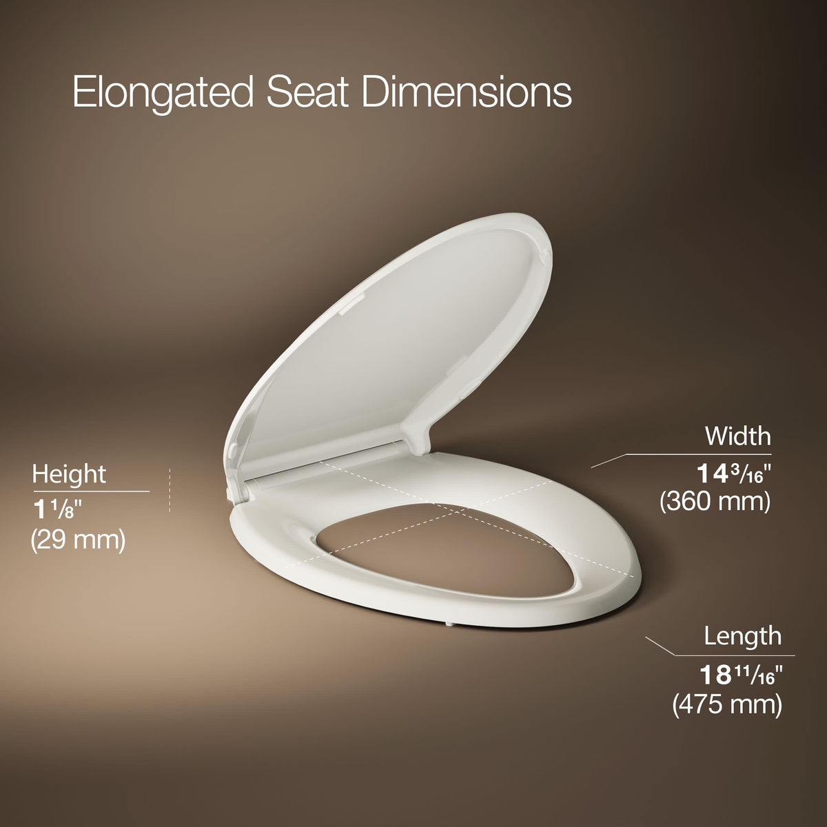 KOHLER Cachet ReadyLatch Elongated Slow Close Toilet Seat, White