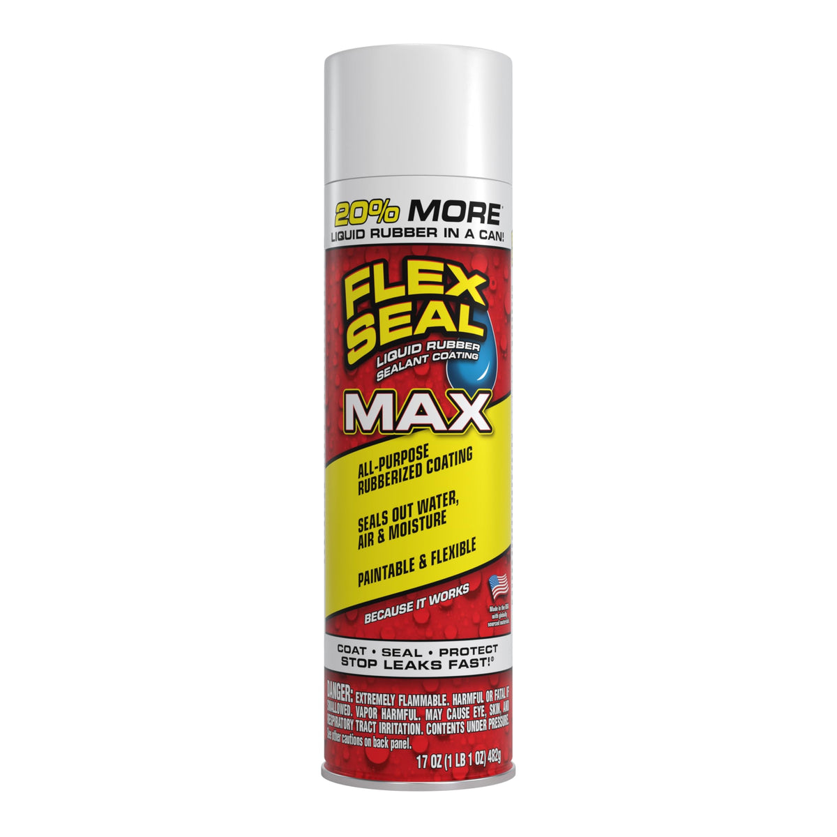 Flex Seal Spray Rubber Sealant Coating, Waterproof, Clear, 14 oz, 1-Pack