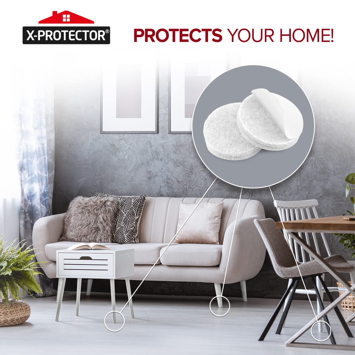 Felt Furniture Pads X-PROTECTOR 133 PCS Premium Furniture Pads - Felt Pads