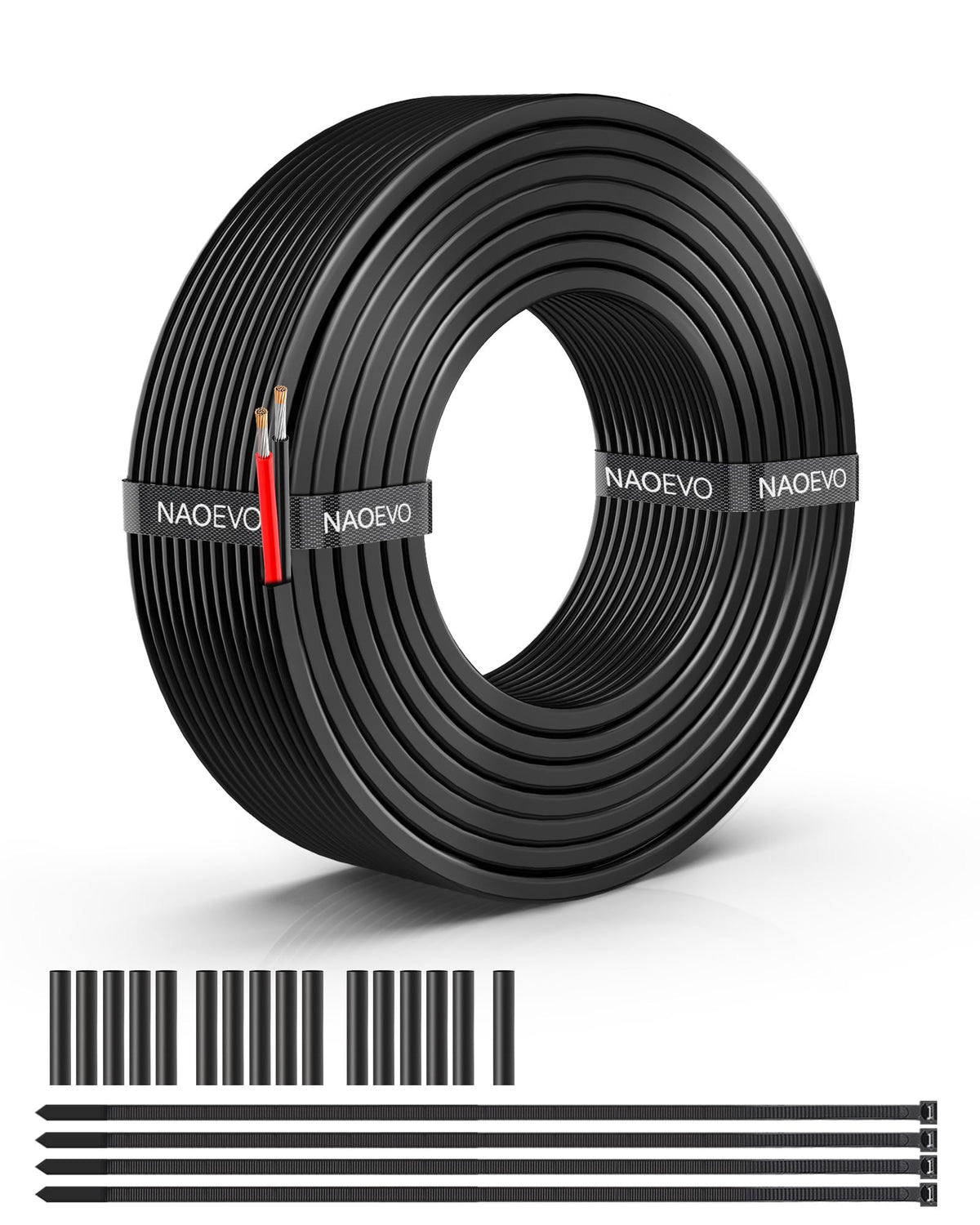 NAOEVO 14 Gauge Wire 3 Conductor, 14 Gauge Automotive Wire 12V Cable, 50FT