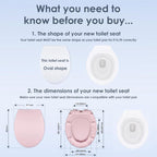 AQUALONA® Premium Thermoplastic Toilet Seat Soft Close Hardwearing Seat with Two Button Hinge Release D Shaped Easy to Clean Simple Installation Top and Bottom Fittings (Blue - D Shape)