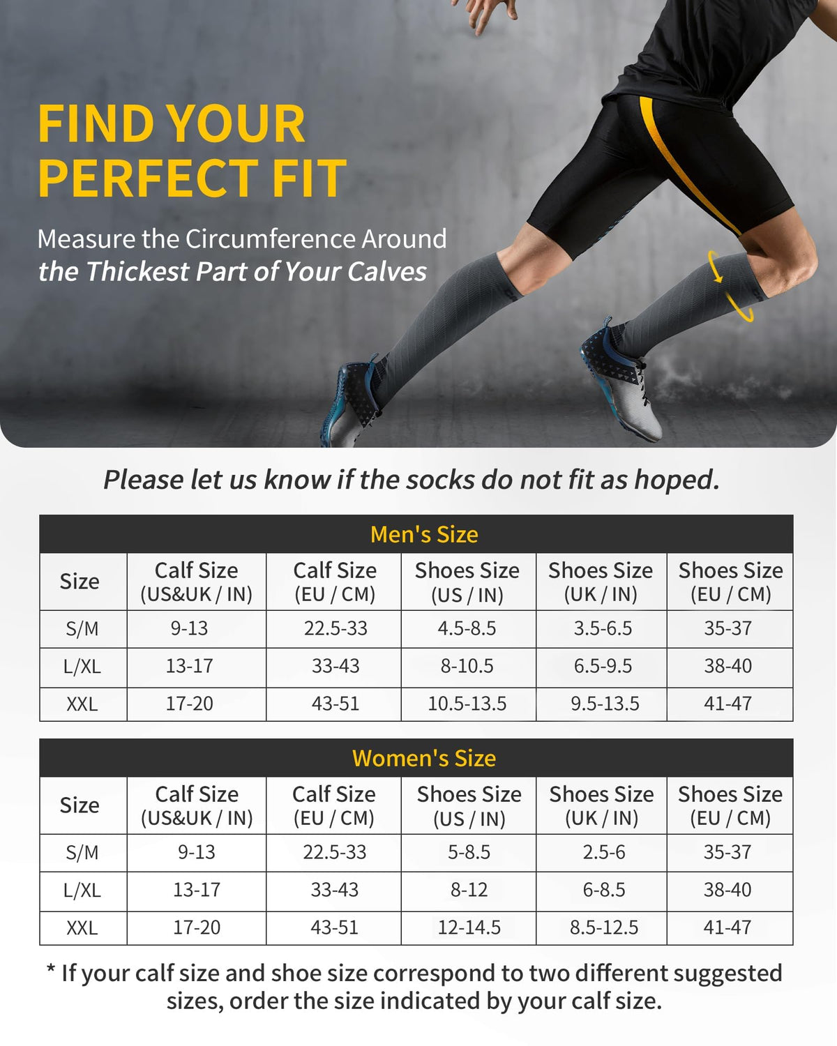 CAMBIVO Compression Socks for Women & Men 2 Pairs, Travel Flight Socks