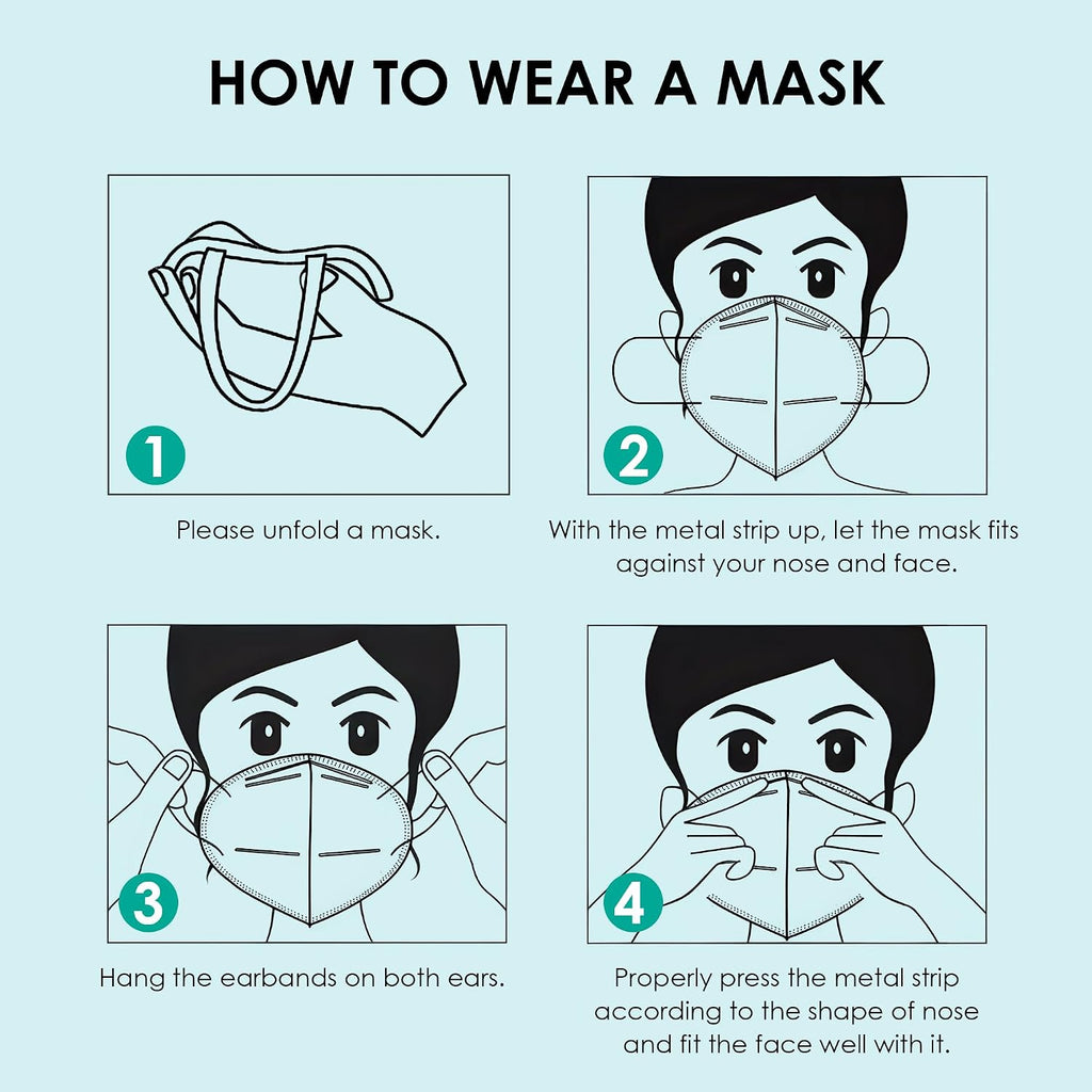 LEMENT 50pcs KN95 Face Mask Black 5-Layer Filter≥95% Cup Dust Safety Masks