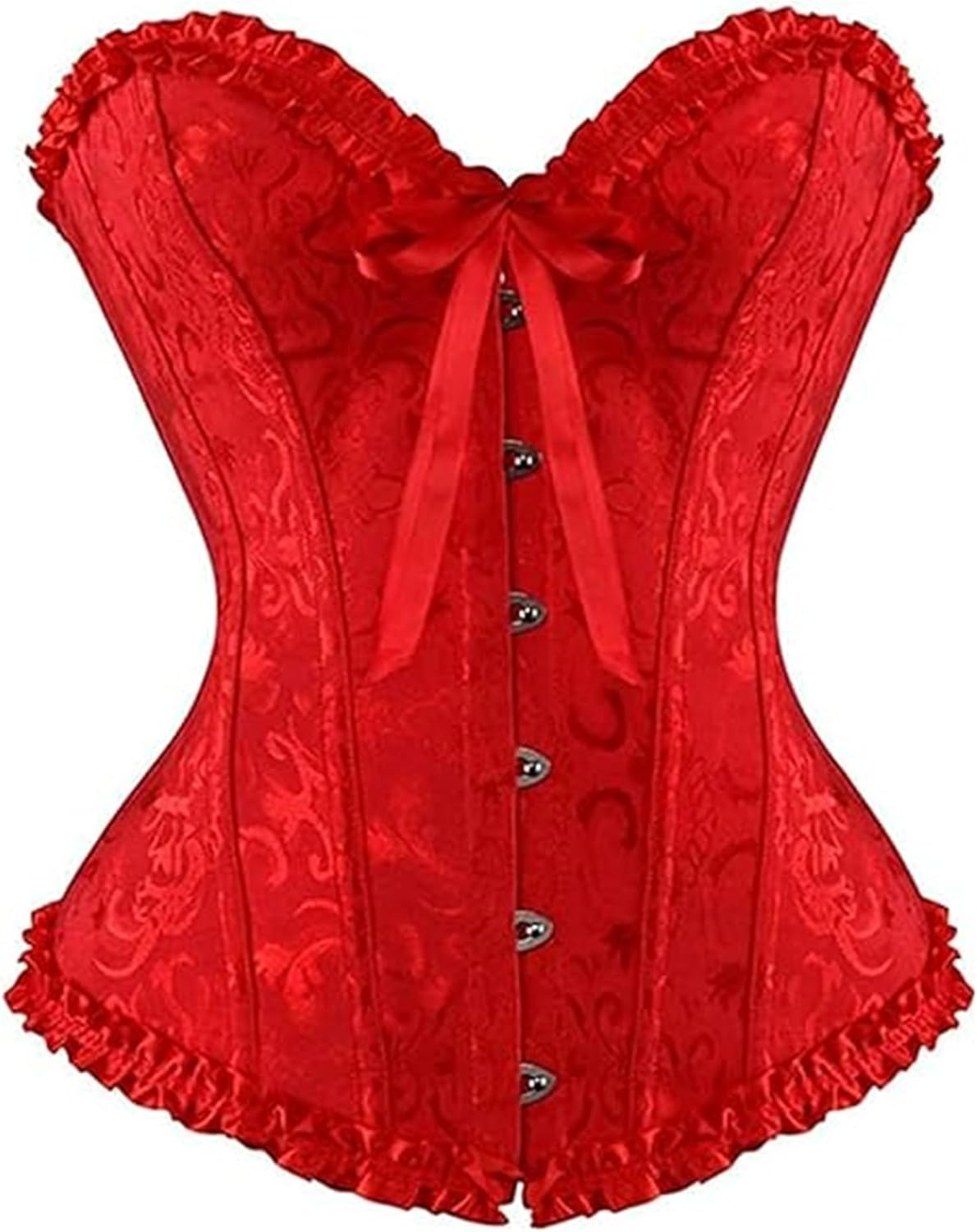LSFYSZD Women's Lace Up Boned Overbust Corset Bustier Lingerie Bodyshaper Top Plus Size