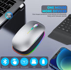 Wireless mouse rechargeable Dual Mode 2.4G & 5.0 Bluetooth Mouse for Laptop