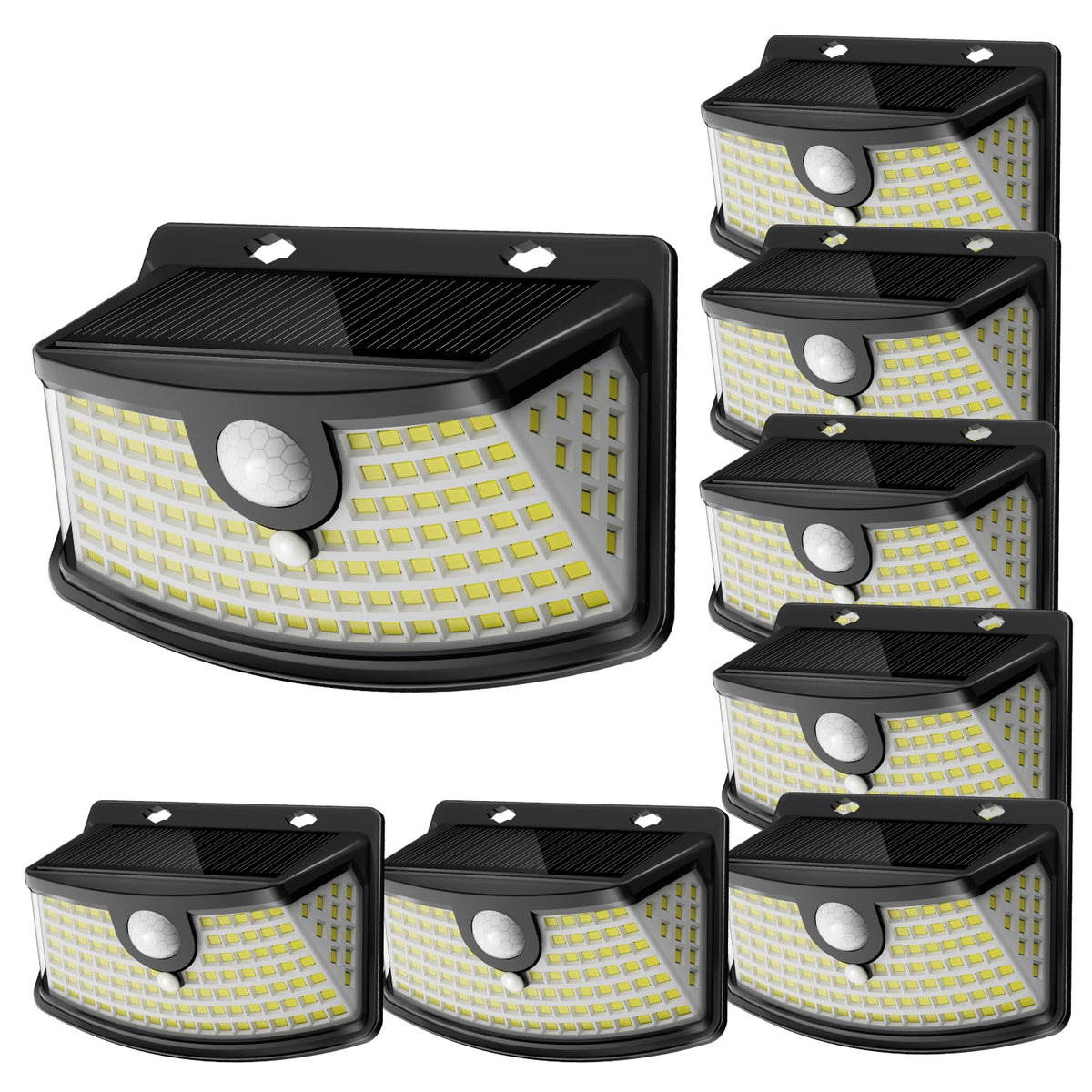 Aootek Solar Motion Sensor Lights Outdoor 120 LEDs, Black, 6 Pack