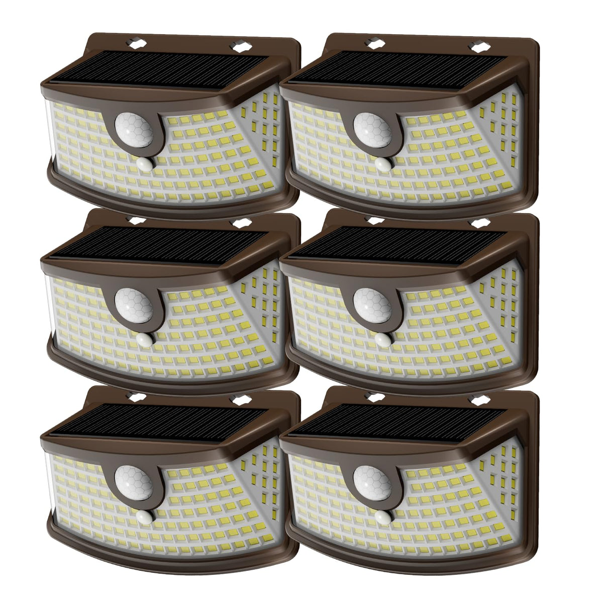 Aootek Solar Motion Sensor Lights Outdoor 120 LEDs, Black, 6 Pack