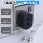 Toothbrush Adaptor Plug UK Charger Adapter Shaver Socket 2 Pin to 3 Pin Electric for Razor Plugs Bathroom Two to Three Prong Charging Tooth Brush Plugs Adapters Electrical Shaving (White)