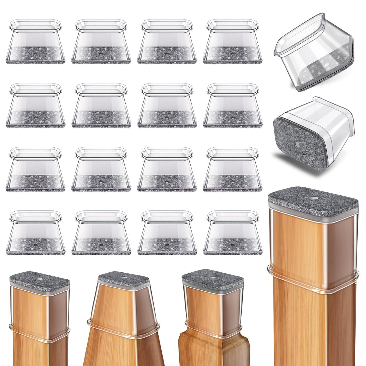 Ansible 24 Pcs Chair Leg Floor Protectors Round