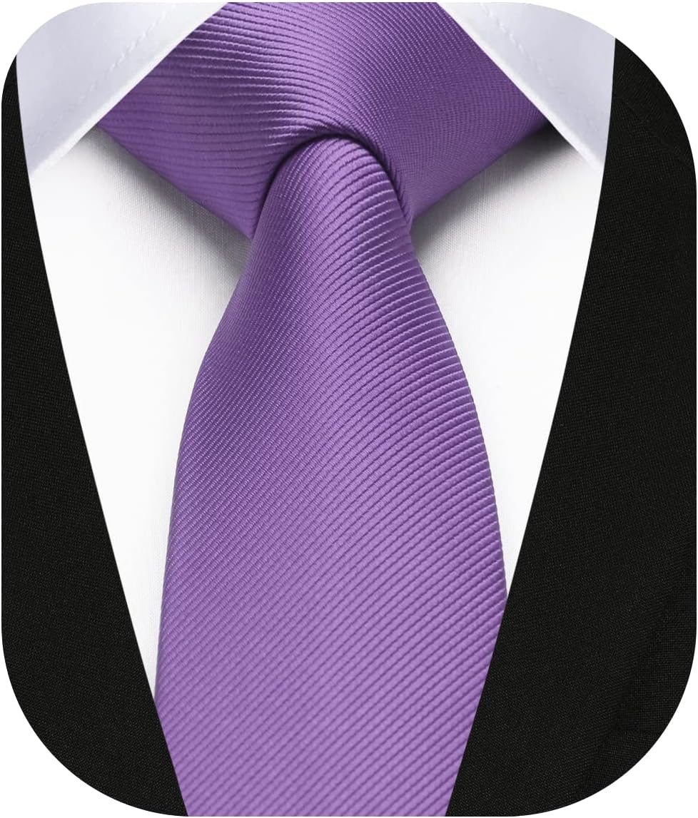 HISDERN Skinny Tie Solid Color 6cm Slim Ties for Men Wedding Classic Formal Business Necktie